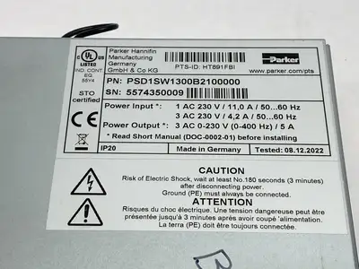 USED PARKER HIPERFACE DSL MULTI-FIELDBUS SERVO-DRIVE, SINGLE AXIS