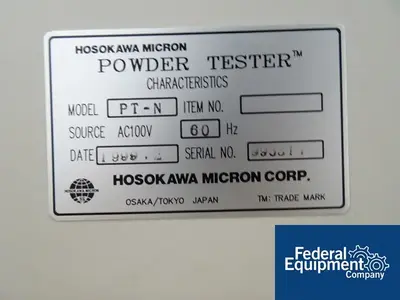 USED Hosokawa Hosokawa Micron Powder Tester, Model PT-N