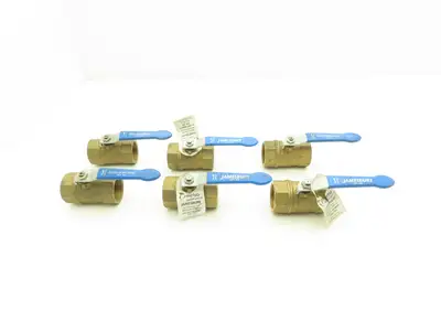 Jamesbury Ser 300 1-1/4" NPT Brass Ball Valve Stainless Steel Ball Lot of 6