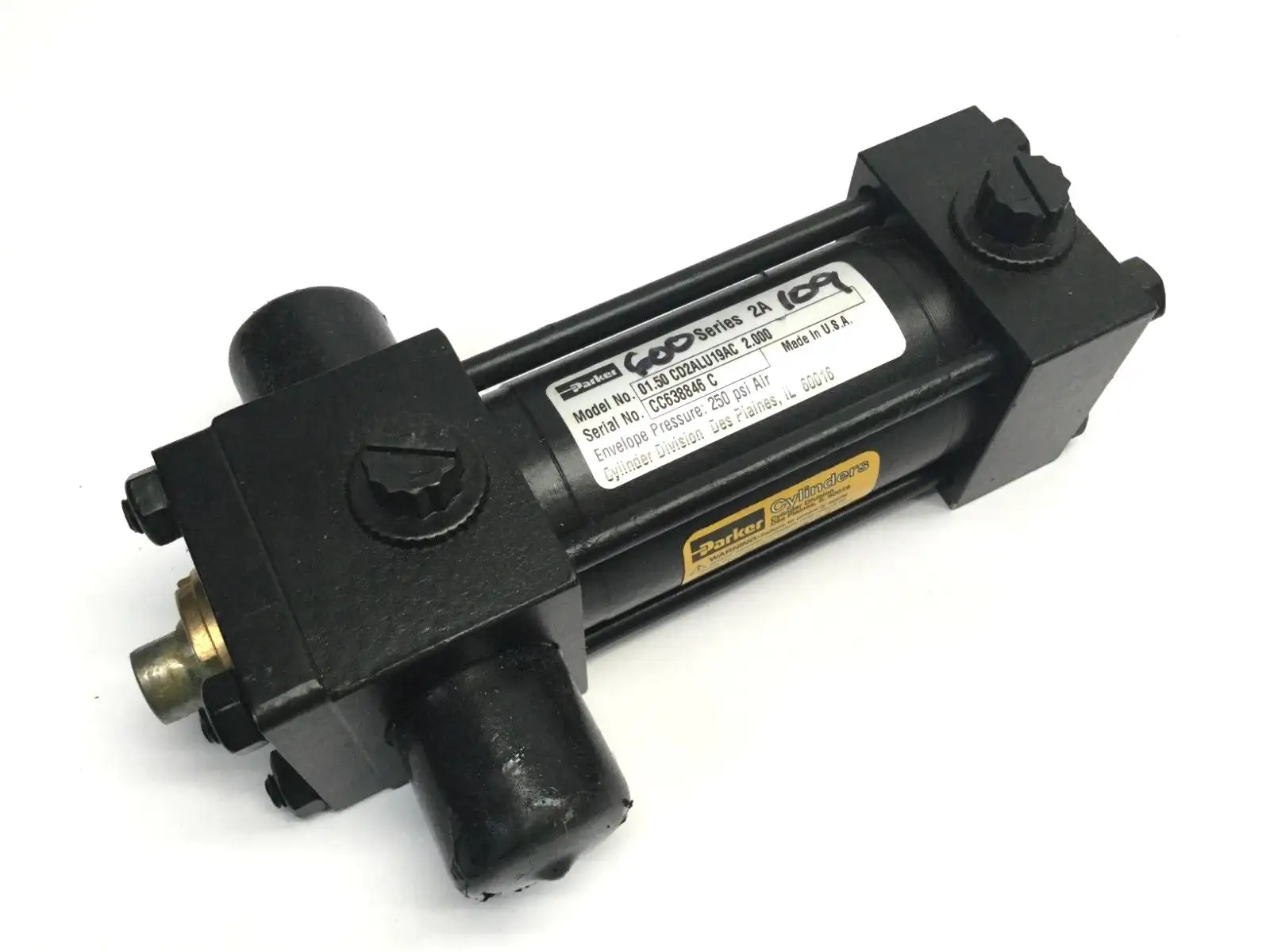 NEW PARKER PNEUMATIC AIR CYLINDER 250 PSI AIR