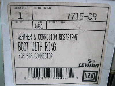 Lot (10) Leviton 7715-CR Weather & Corrosion Resistant Boot NO RING B2