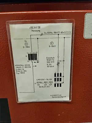 USED 1993 SIEMENS 88J20  10 KV SWITCHGEAR
