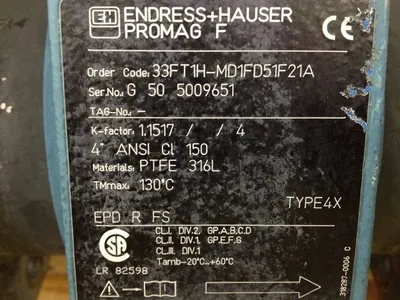 Endress  Hauser 4"-150 Magnetic Flowtube