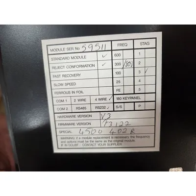 Used METTLER TOLEDO 77H/20X08/9/300-800/MD/AISS Metal Detectors West Virginia US | JM Industrial #1466000