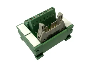 USED PHOENIX CONTACT TERMINATION BOARD 2962557 BROKEN DIN LATCH