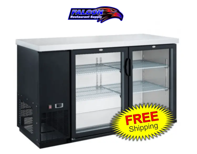 New | in-Stock Dukers New Dukers DBB60-H2 2 Door Bar and Beverage Cooler (Hinge Doors) Bottle Coolers Illinois US | Falcon Restaurant Supply #1376320