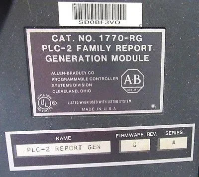 USED ALLEN BRADLEY 1770-RG GENERATION MODULE SER.A 1770RG
