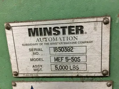 20,000 LB x 50" x .040" Minster Servo Feed Line