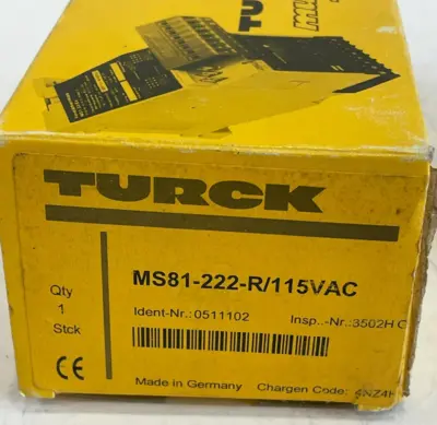 NEW TURCK MS81-222-R 115VAC SAFETY MODULE 0511102 MS81222R 115VAC