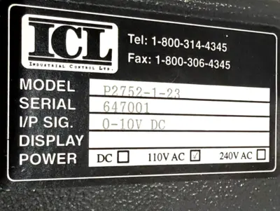 NEW INDUSTRIAL CONTROL P2752-1-23 DIGITAL PANEL P2752123