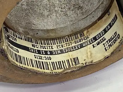 USED POSITE TROLLEY WHEEL 5" SIZE 50D