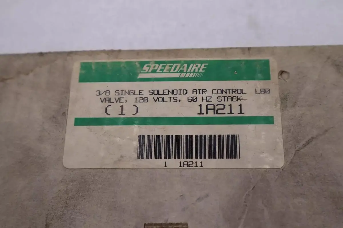 NEW SPEEDAIRE 1A211 SINGLE SOLENOID AIR CONTROL  VALVE 3/8INCH STOCK 5497