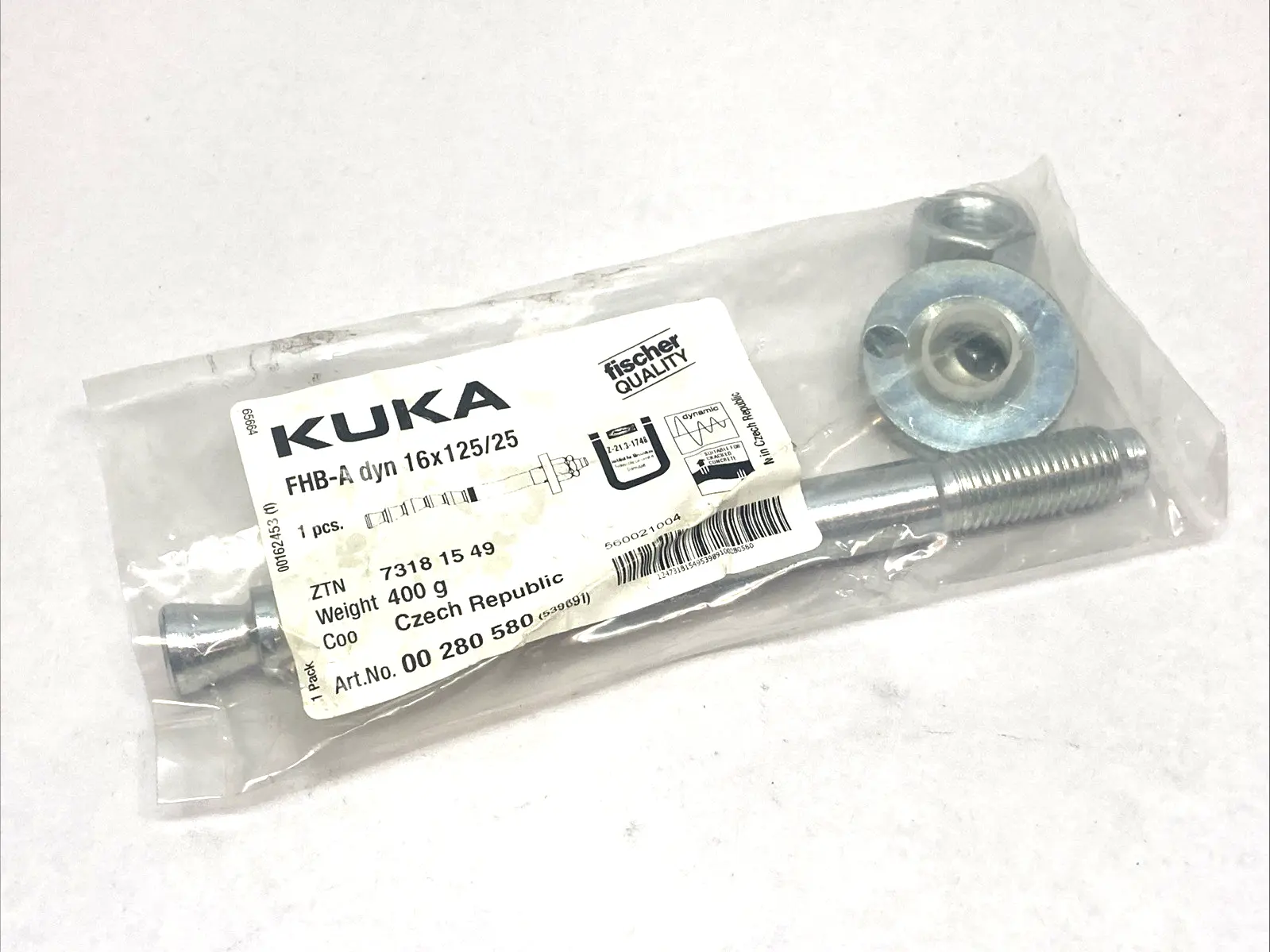 New | in-Stock KUKA FHB-A Dyn 16x125/25 Steel Anchor Kit Bolts Michigan US | Maverick Industrial Sales #1391509