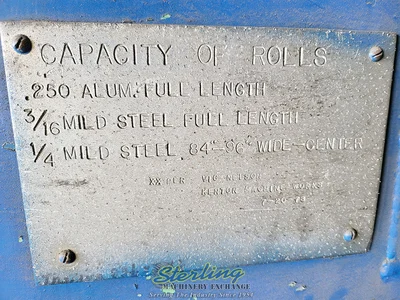 Used KENTON 1036-8 Plate Bending Rolls including Pinch California US | Sterling Machinery Exchange #1467062