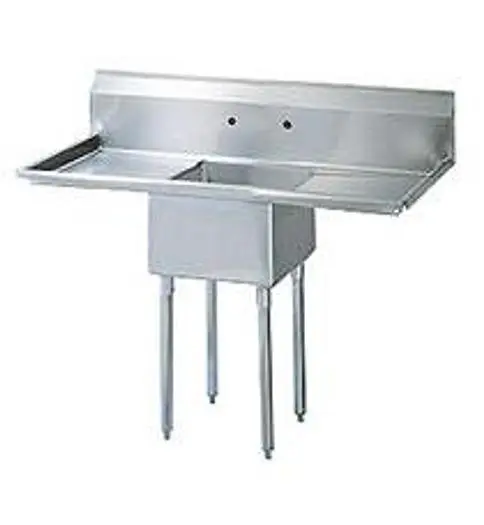 18" Single Compartment Prep Sink with two drainboards - with approval sticker