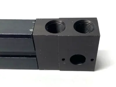 USED DESTACO ROBOHAND PNEUMATIC TELESCOPING LINEAR BASE 13"