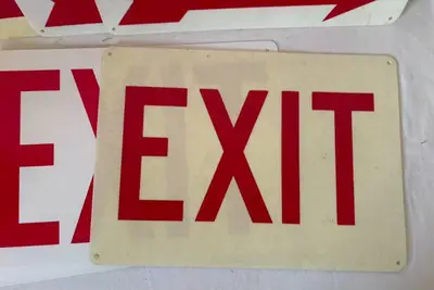 6 Plastic EXIT Signs with and without arrows