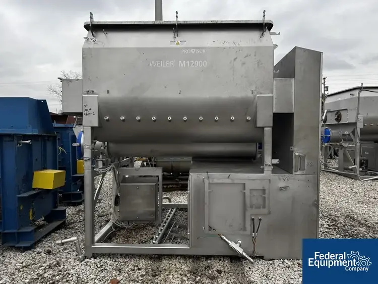 Used Weiler & Co, Inc. 220 Cu Ft Weiler Provisur Dual Shaft Paddle Mixer, Model M12900, S/S Paddle Mixers Ohio US | Federal Equipment Company #470565