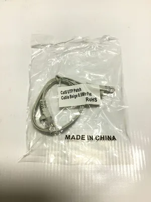 Cat6 Ethernet Patch Cable Snagless UTP, 0.5 Mtr Flat Beige (Lot of 10)