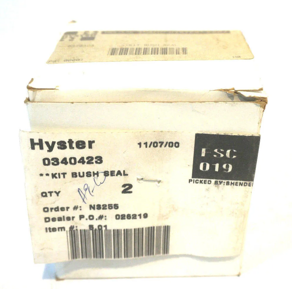 2 NEW HYSTER 0340423 BUSHING SEAL KITS