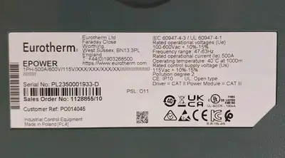 USED Eurotherm EPOWER 1PH-500A/600V/115V/XXX/XXX/XXX/XX Unit (PSL O11)