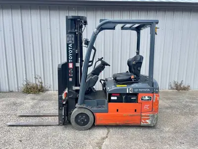 Used 2016 TOYOTA 8FBE18U 3-Wheel Sit down Electric Counterbalance Forklifts Texas US | TB Forklifts #1274993