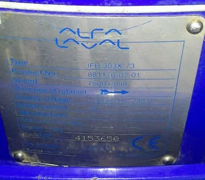 Alfa-Laval IFB 303X-73 oil concentrator module.