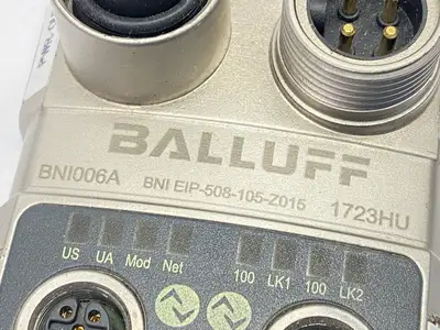 USED BALLUFF ETHERNET/IP DIGITAL I/O FIELDBUS UNIT BNI EIP-508-105-Z015
