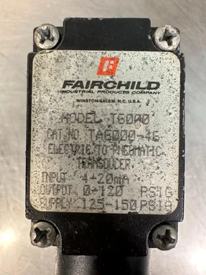 Fairchild Pneumatic Transducer T-6000 TA6000-46 Supply 125-150 PSI (6E-1)
