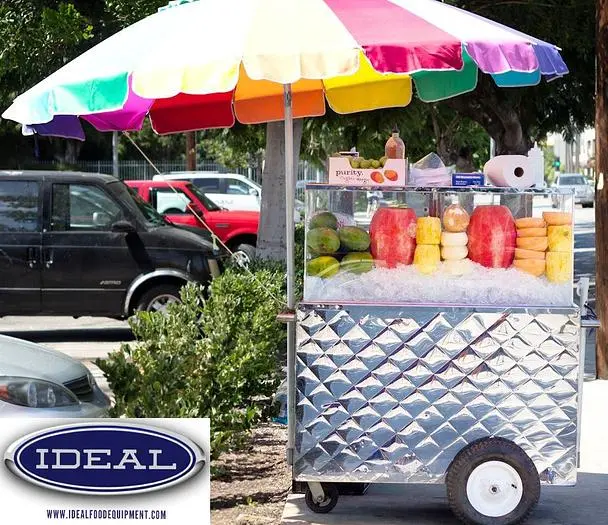 Stainless steel mobile cart - fruit - juice  - coffee - etc