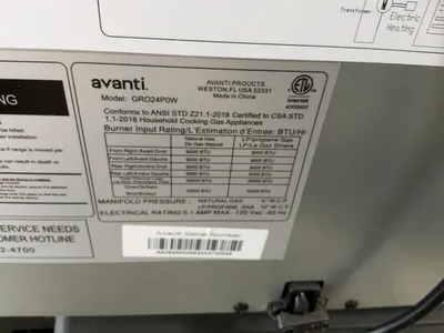 Used AVANTI GRO24P0W Commercial Ranges Michigan US | Miedema Asset Management Group #1340926