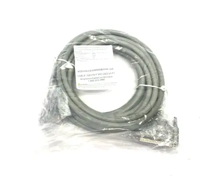 NEW AMPHENOL D-SUB CABLE ASSEMBLY DB37, GRAY, 25' LENGTH