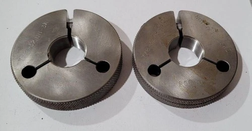Set of 7/8-32 UN-3A GO & NO GO Set Thread Ring Gage P.D. .8547 & .8520 Gages