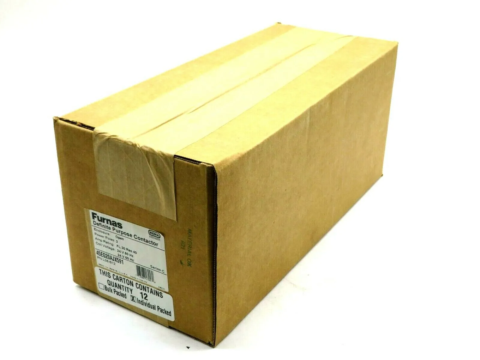 NEW CASE OF 12 FURNAS ELECTRIC CO 45EG20AJX591 DEFINITE PURPOSE CONTACTOR