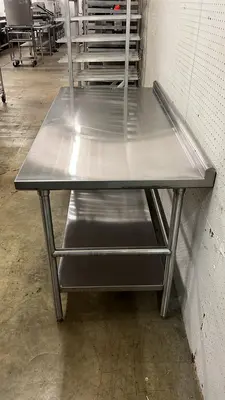Used Falcon Restaurant Supply, Inc. Used 60" x 30" Stainless Steel Table with 2" Back - JJ Food Prep Tables Illinois US | Falcon Restaurant Supply #1373572