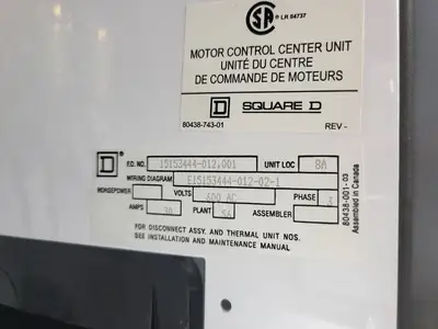USED SQUARE D MODEL 6