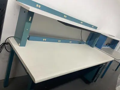 WORKBENCH WITH STORAGE AND LIGHT 96'' x34'' x61''h