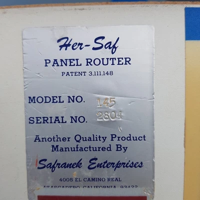 Her-Saf Manual Panel Router