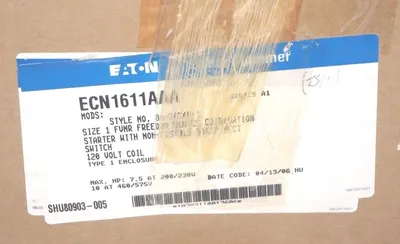 NEW EATON CUTLER HAMMER ECN1611AAA STARTER ENCLOSURE