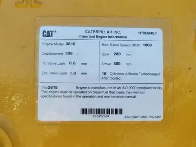 USED 2006 CATERPILLAR C280-3616