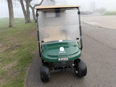 (1) 2019 E-Z-Go EFI golf cart with a Kawasaki gas engine, model 657061G01, includes canopy, fold-dow...