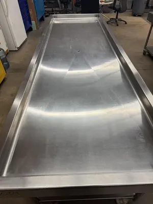 USED 2016 LESLIE FISHER ENGINEERING INC. STAINLESS STEEL CHILLER TABLE