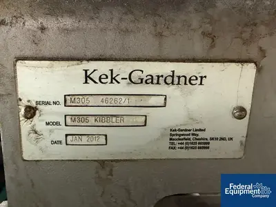 USED Kemutec Kemutec Kek Kibbler Lump Breaker, S/S, Model M305