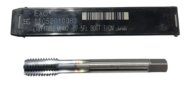 OSG M14 x 2mm High Performance Straight Flute Tap VC10 Bottoming 5L D7 TiCN