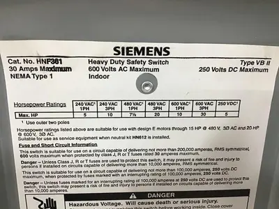 USED SIEMENS HNF361 VBII