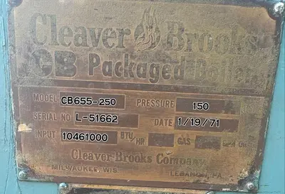 USED 1971 CLEAVER BROOKS CB655-250