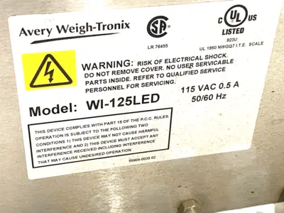 USED B-TEK, AVERY WEIGH-TRONIX BT-2424-100-CS-SP, WI-125LED