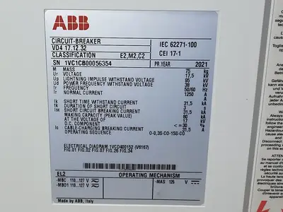 NEW 2021 ABB VD4