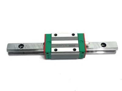 USED HIWIN LINEAR GUIDEWAY BLOCK AND RAIL, 1-BLOCK, 160MM RAIL