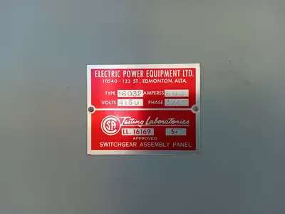 600 Amp 4160 Volts disconnect with capacitor and overload relay protection